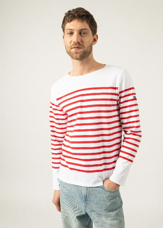 Fashion Sale Naval authentic striped sailor shirt - in combed cotton (NEIGE/TULIPE)