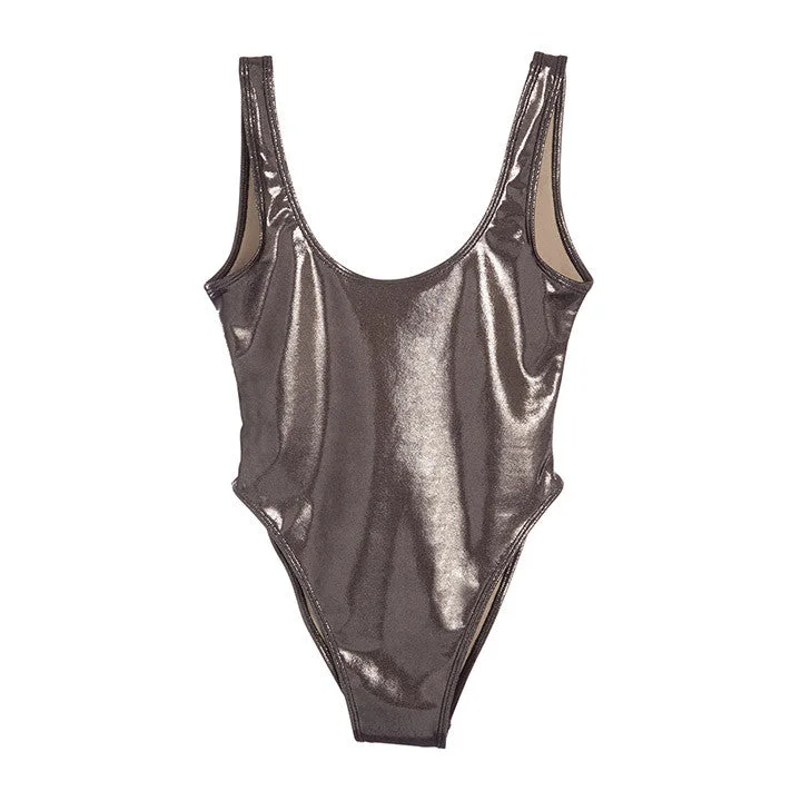 Seasonal Clearance METALLIC DARK SILVER [BLANK SWIMSUIT]