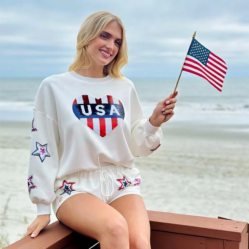 Holiday Glam USA Super Soft Sequin Pullover