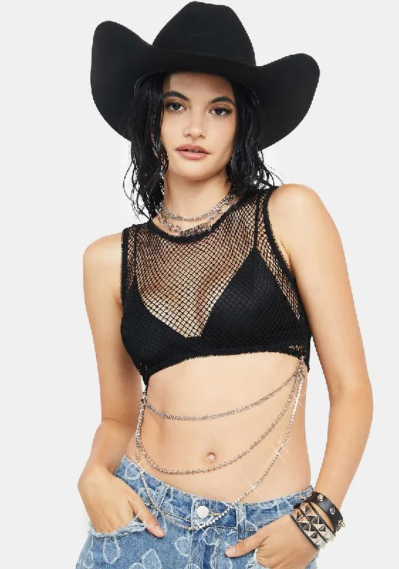 Sophisticated Style Show Me Sass Fishnet Crop Top