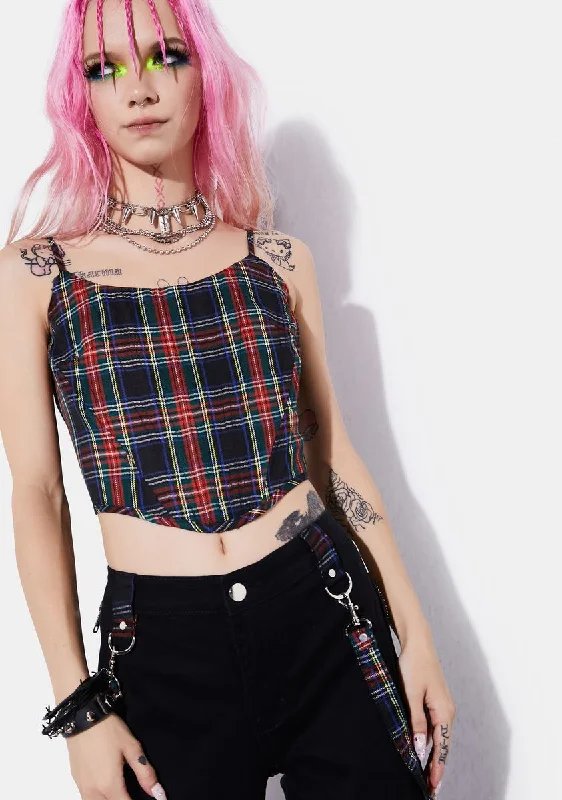 Best Sellers Riot Squad Plaid Corset Top