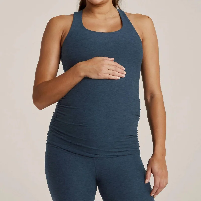 Limited - Edition Drops Spacedye Bases Covered Maternity Tank In Navy