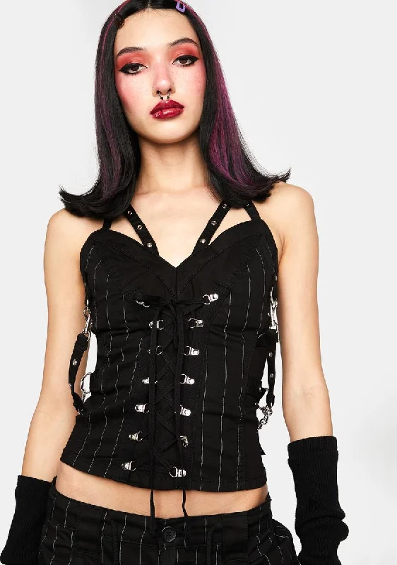 Clearance Event Stripe Voidoid Corset Top