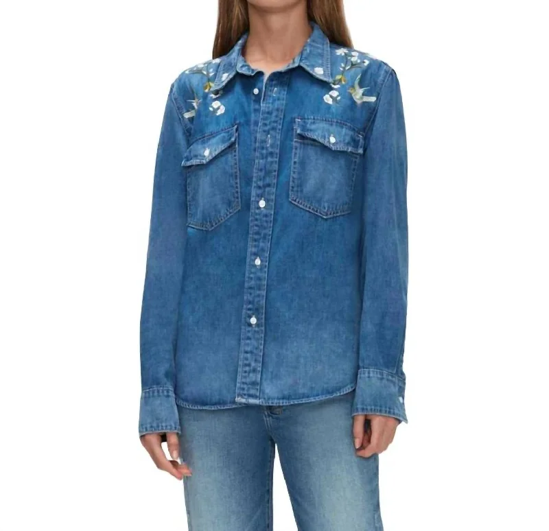 End of Season Sale Classic Button Down Shirt In Denim