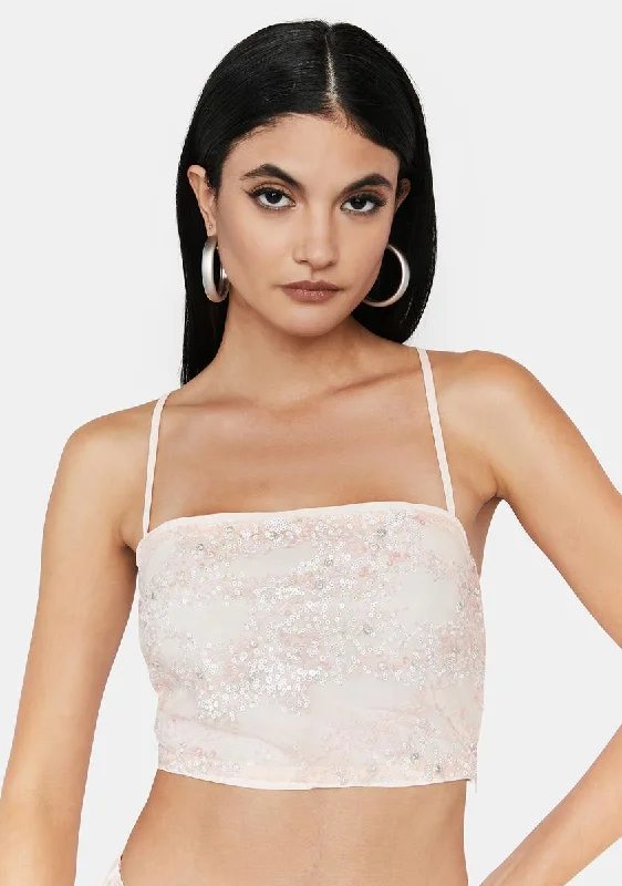 Elegant Clothing Make My Moment Sequin Crop Top