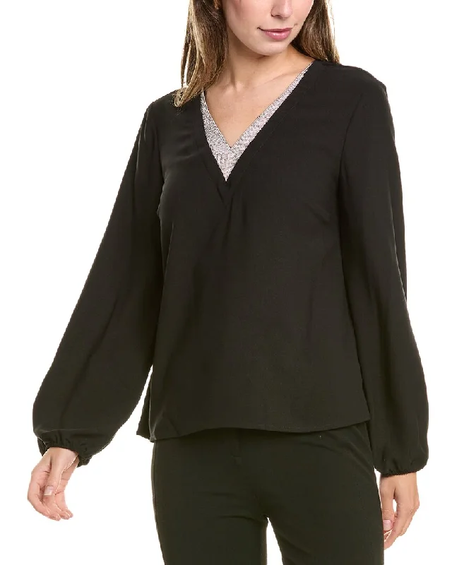 Get The Latest Trends Vince Camuto Rhinestone V-Neck Blouse