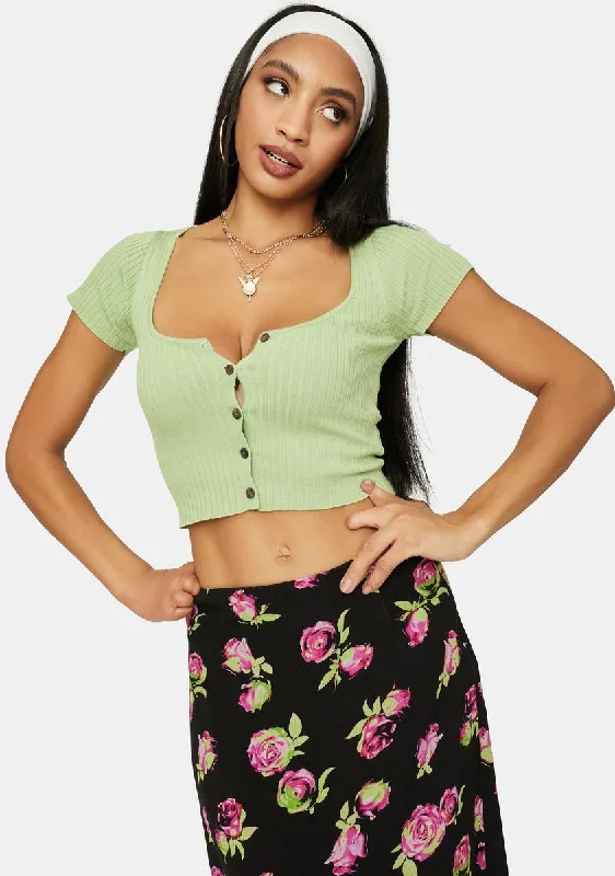 Sporty Streetwear Sage Make Your Choice Crop Top