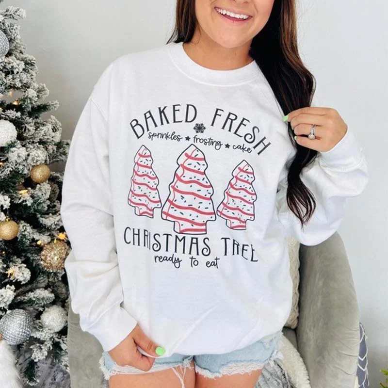 Style Redefined Baked Fresh Christmas Tree Crewneck Sweatshirt