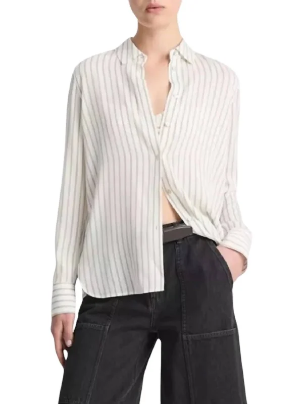 Clearance Event Slim Fitted Blouse In Pale Bone