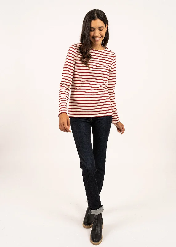 Limited - Time Bundle Meridame striped sailor shirt - regular fit, in thick cotton (ECRU/PERSAN)