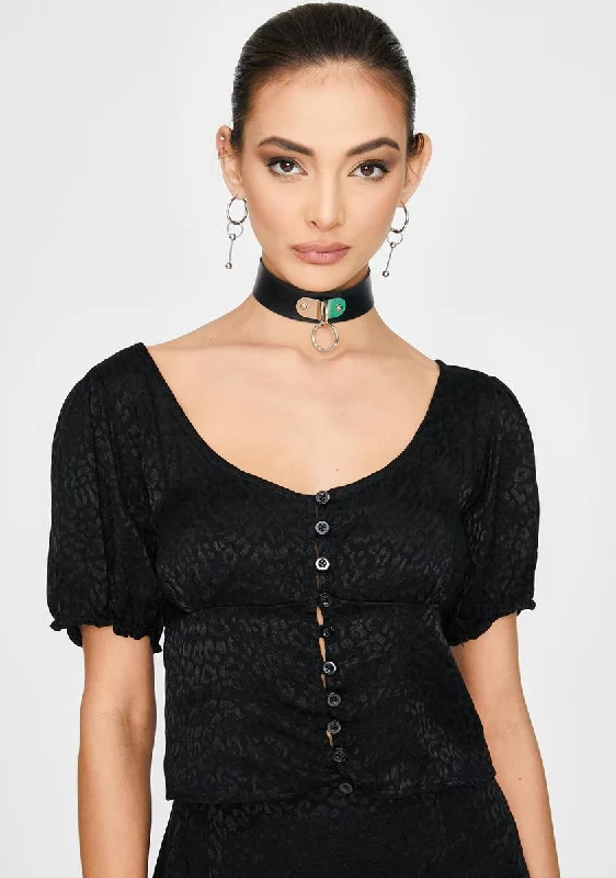 Parisian Effortless Chic Style Black Monda Crop Top