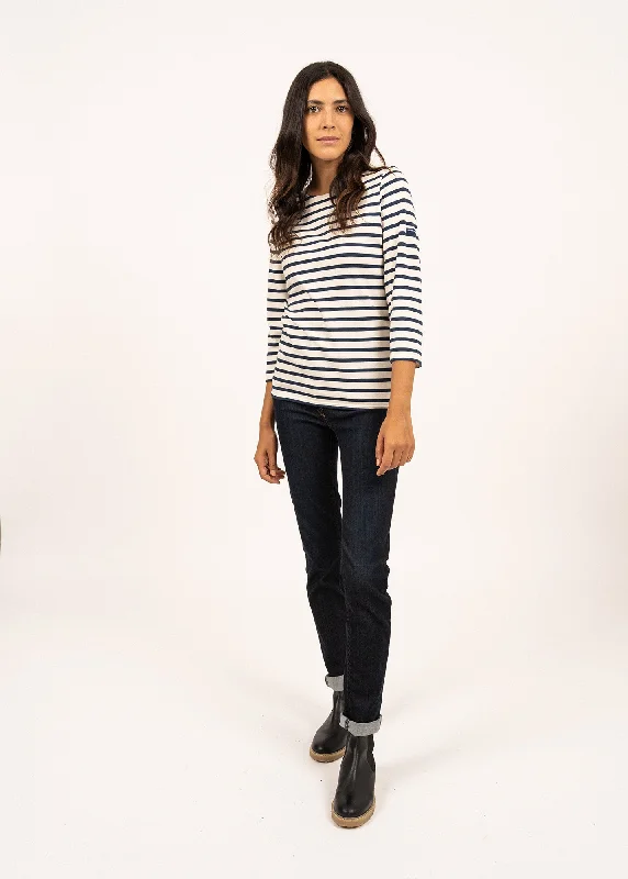 Save On Inspired Styles Galathée striped sailor shirt - slim fit, in light cotton (ECRU/MARINE)