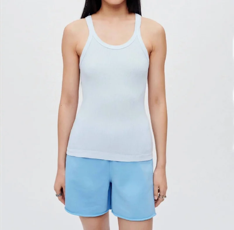 Discover Promotions Hanes Ribbed Tank In Baby Blue