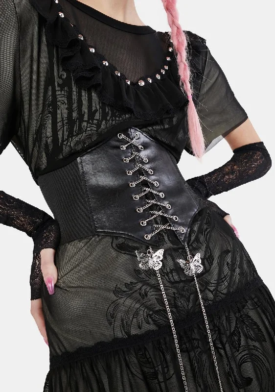 Mid - Week Surprise Wonder Trail Vegan Leather Corset