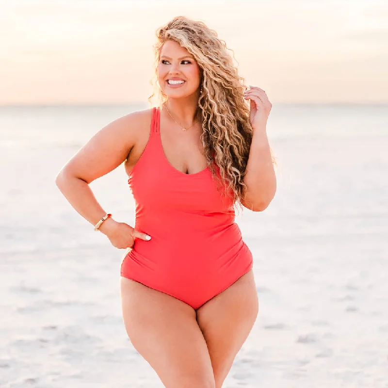 Comfortable Chic Meet You At The Lake Swimsuit, Red