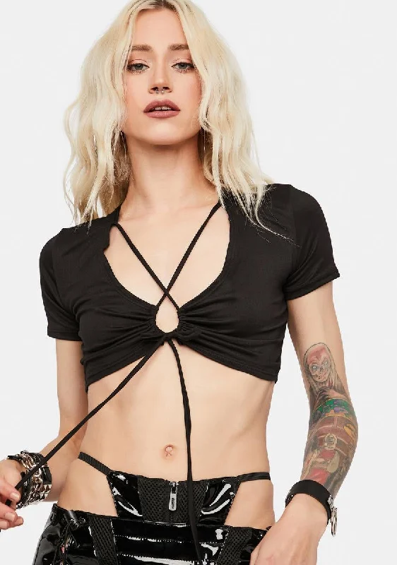 Bold Fashion Ink Change My Life Strappy Keyhole Crop Top