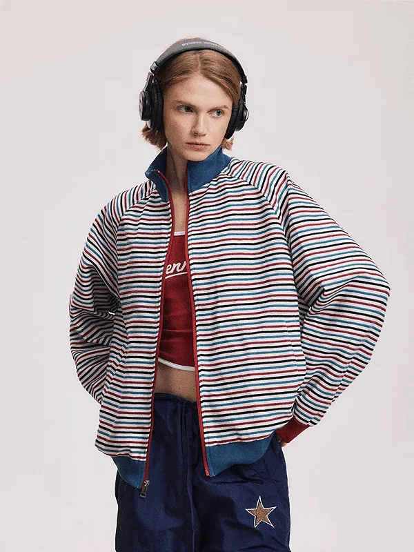 Limited Time Offer Aelfric Eden Multi Color Stripe Jacket