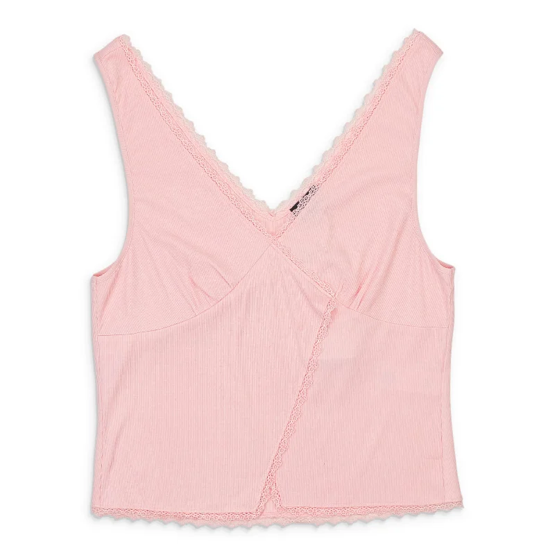 Chic And Edgy CALLIPYGIAN RIB CUTAWAY PINK TANK