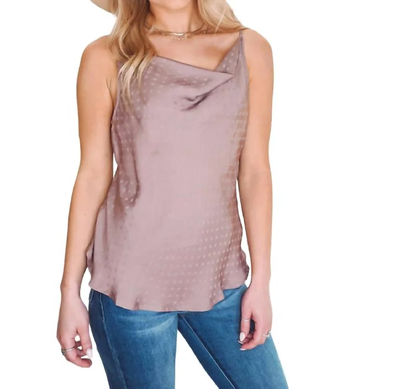 Urban Femme Streetwear Polka Dot Print Spring Summer Camisole In Grey/violet