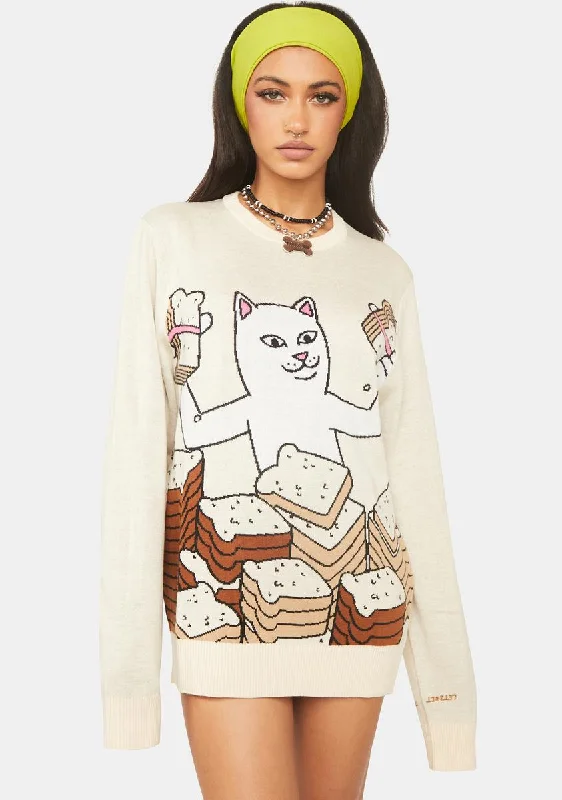 Modern Casual Clothing Let's Get This Bread Knit Sweater