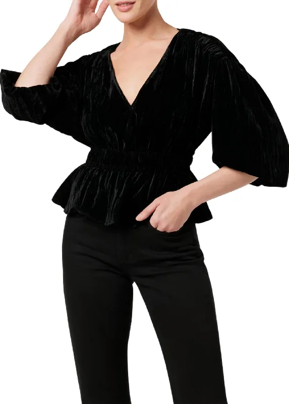 Fashion Sale Mona Velvet Blouse In Black