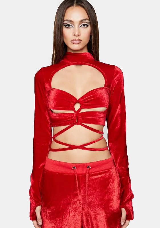 Seasonal Trend Red Sex Crop Top