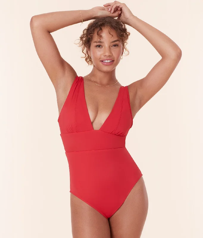 Hot Sale The Mykonos One Piece - Eco Nylon - Cherry Red - Long Torso