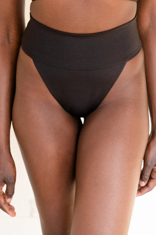 Coastal Beach - Inspired Style The Banded Scrunch Bottom - Matte Black