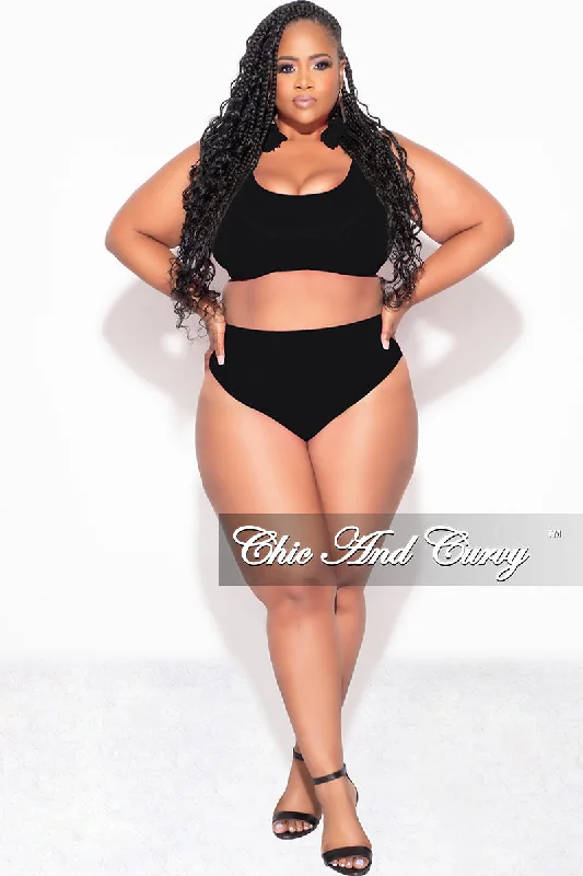 Anniversary Sale Final Sale Plus Size Bikini Set in Black