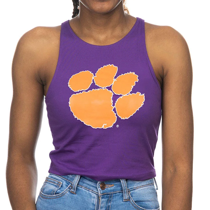 Casual Chic Clemson Logo First Down Cropped Tank