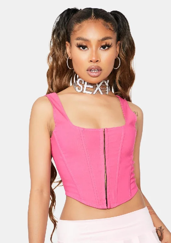 Spring Fashion Bubblegum Down For It Corset Top