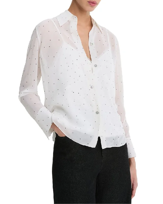 Effortless Style, Endless Impact Vince Sheer Dot Silk Blouse