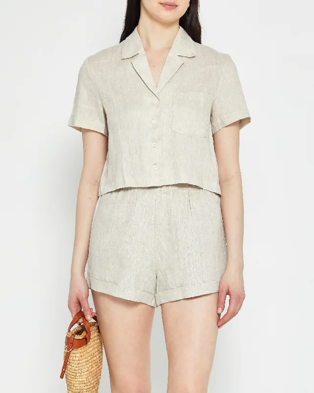 Dive Into Trendy Styles Everyday Cropped Linen Shirt