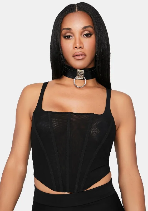 Clearance Event Noir No Comparison Mesh Corset Top