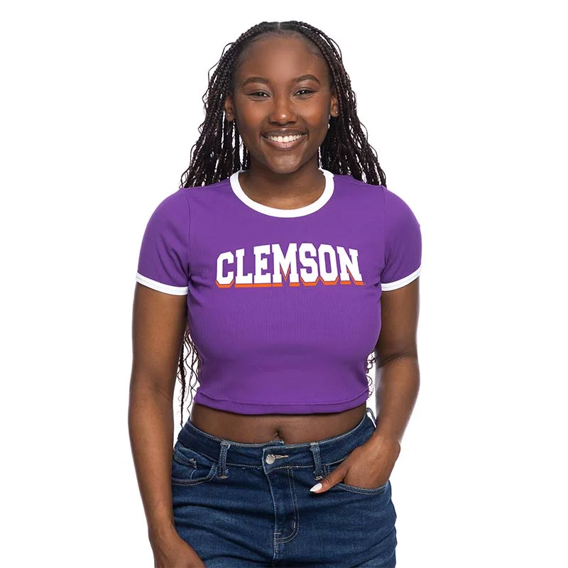 Vibrant Femme Fashion Clemson Ringer Baby Tee