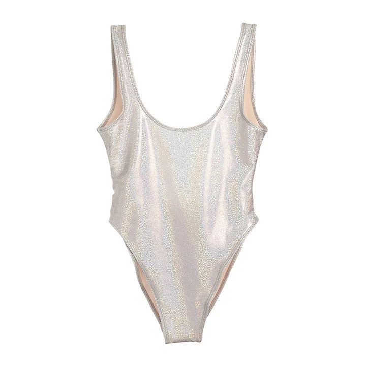 Absurdly Cheap Sale METALLIC IRIDESCENT WHITE [BLANK SWIMSUIT]