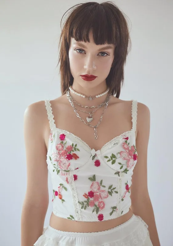 Attire Sale Totally Faked It Floral Mesh Corset Top