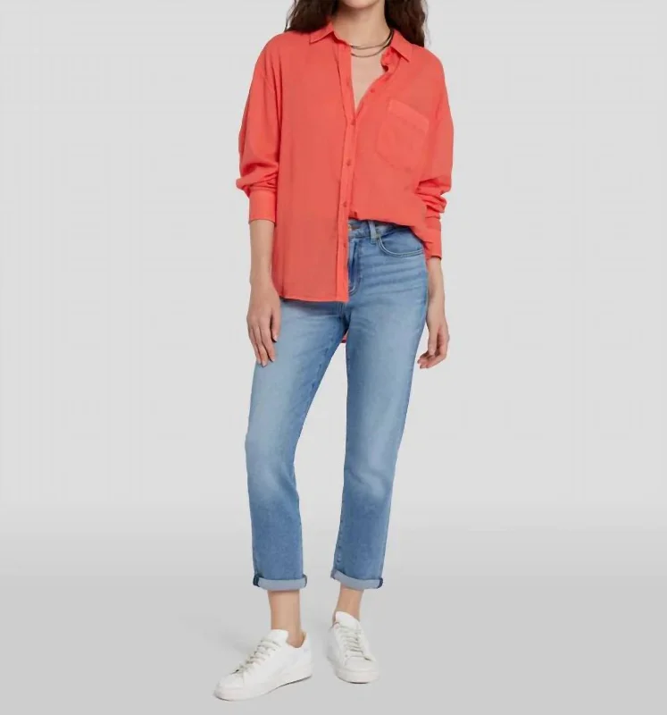 Flash Sale Event Voile Button Down Shirt In Grapefruit