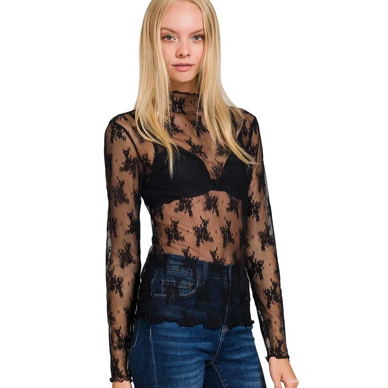 Unbeatable Prices Long Sleeve Sheer Top