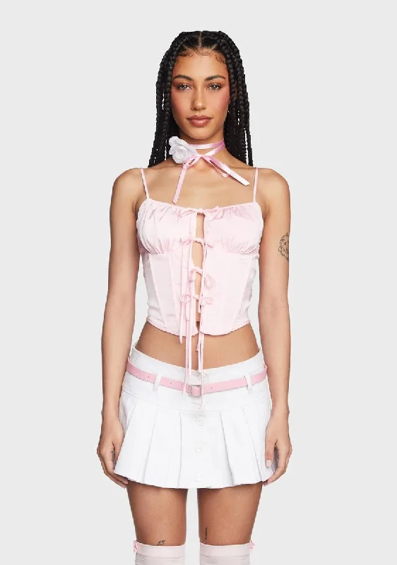 Spring Wardrobe Posh And Poised Corset Top - Pink