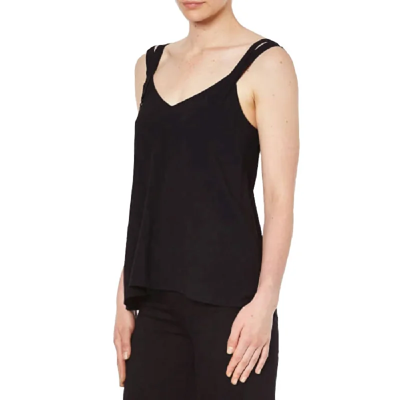 Mid - Week Surprise Crepe Double Strap Cami In Black