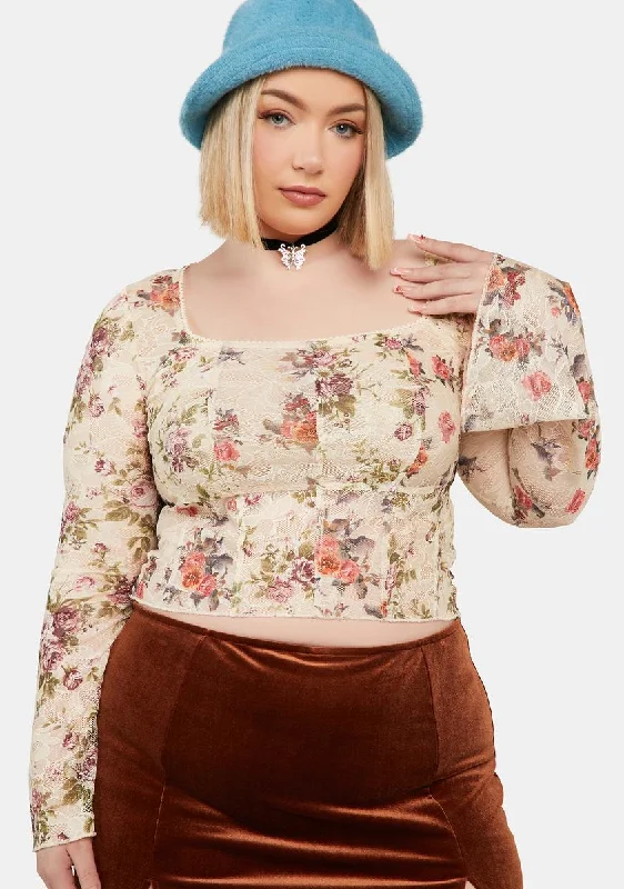 You'Ll Love Us Because Plus Once Loved Floral Corset Top