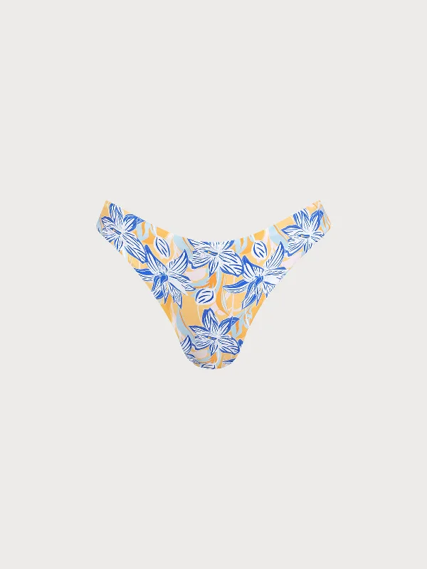 Weekend Special Blue Print Natural Waisted Bikini Bottom