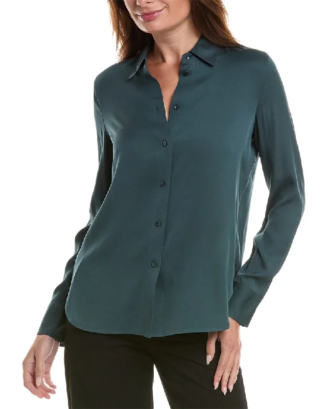 Quality Wear Vince Slim Fitted Silk-Blend Blouse