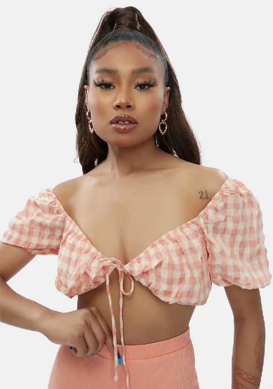 Coastal Beach - Inspired Style See What You Like Gingham Crop Top