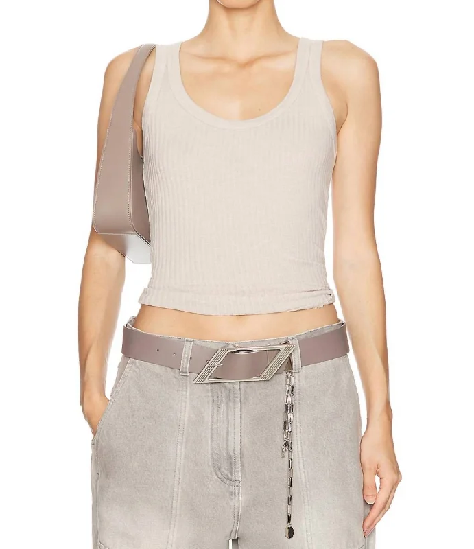 Evening Looks Military Ribbed Tank In Flax