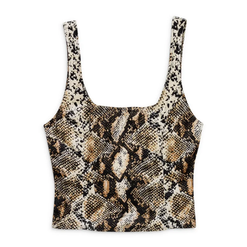 Big Discounts CALLIPYGIAN SNAKE VELOUR BROWN TANK