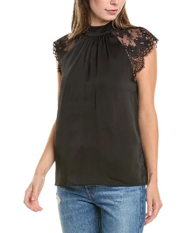 Comfort Meets Fashion Vince Camuto Lace Shoulder Blouse