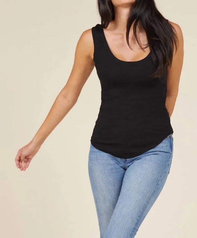 Stylish Looks You Rib Tank In Black