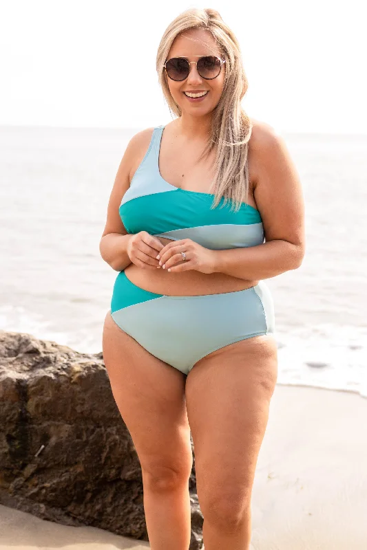 Brand Name Clothing Discount Extravaganza Love On The Horizon Swim Top, Mint